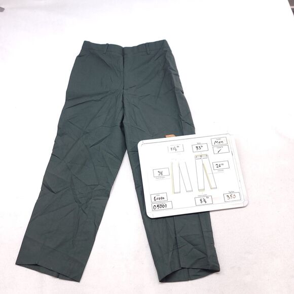 DSCP Medium Wash Button Zip Casual Chino Pants Mens Size 35S Green - Picture 7 of 9
